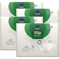 ABENA Slip Premium All-in-One Incontinence Pads for Men and Women, Eco-Friendly Incontinence Pads for Men and Women, Size L 1, Waist Size 100-150cm, Absorbency 2500ml, Pack of 4