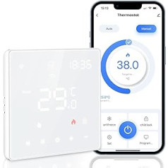 AVATTO termostats elektriskajai grīdas apsildei, viedais WiFi termostats programmējams istabas termostats, kas saderīgs ar Alexa, Google Home, balss vadība un Smart Life App tālvadības pults, 2,4 GHz WLAN