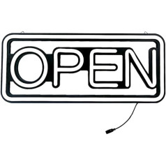 Deco LED Neon Open Sign 48 x 20 cm Ultra Bright Neon Light Large for Shop Window Business Light Signs (White Horizontal)