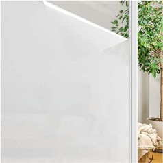 Finnez Window Film Frosted Glass Film Privacy Film Self-Adhesive Film Window Window Film Opaque Anti-UV Static Film for Bathroom Office Matt White 90 x 400 cm