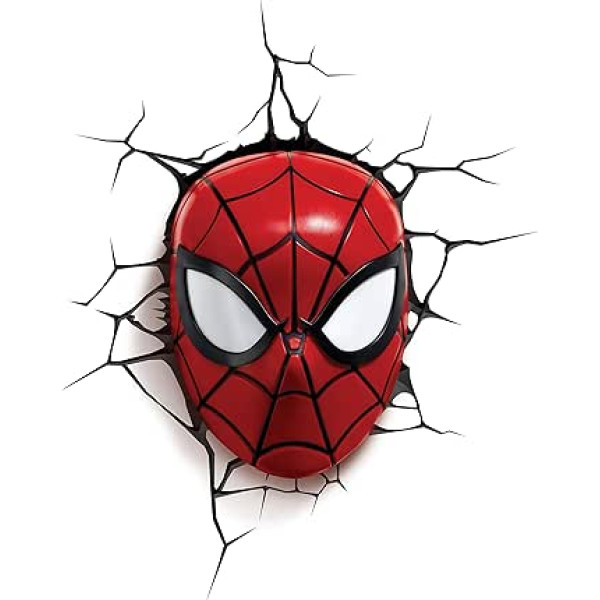 Light 816733002224 Spiderman FX Licht Marvel Spider-Man 3D Deco LED Wandleuchte, Rot