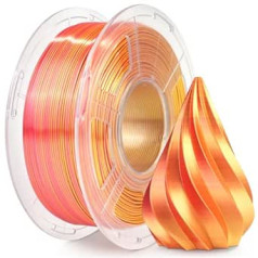 SUNLU Silk PLA Plus 3D printera pavediens, divu toņu glancēts PLA+ kvēldiegs 1,75 mm, zīda faktūras, 360° atklāj dažādas krāsas, izmēru precizitāte +/- 0,02 mm, 1 kg spole (2,2 mārciņas), rozā zelts