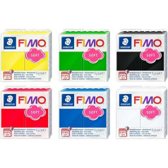 Fimo cepeškrāsnī cept mālu . Starta komplekts 6 x 56g Bloki dažādās krāsās. autors Fimo