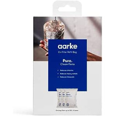 Aarke 3 Pack Pure Filter uzpildes maisiņi — samazina hlora, smago metālu un kaļķakmens daudzumu — filtrē līdz 3 x 120 litriem ūdens