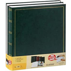 Brepols 2 tradicionālo Jumbo fotoalbumu komplekts 100 lappuses 500 fotoattēliem 10 x 15 cm zaļa