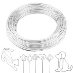 1 mm x 20 m Wire for Crafts Aluminium Wire Silver Wire Aluminium Wire, Soft Flexible Corrosion Protection, DIY Sculptures, Crafts, Necklace, Wreath Making & Bonsai Trees (Silver)