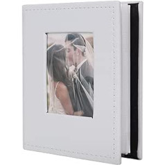 RECUTMS 100 Photo Albums 100x15cm Small Photo Albums White Pages Vertical Photo Album Wedding Album Family Baby Anniversary Graduation Picture Book (White)