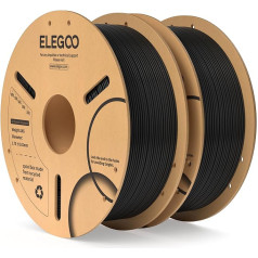 ELEGOO PLA kvēldiegs 1,75 mm melns, 2 kg, 3D printera kvēldiega izmēru precizitāte +/- 0,02 mm, 2 kg kartona spole (4,4 mārciņas) Kvēldiega 3D drukas materiāli der lielākajai daļai FDM 3D printeru