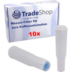 Trade-Shop 10x ūdens filtrs priekš Jura Impressa X5 X7 X9 X7-C X7-S X30 X70 X90 X95 XF50 XF70 XS9 Classic XS90 / One Touch XS95 / One Touch