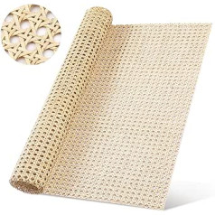 1 Roll Cane Webbing Rattan, 40 cm x 1 m Natural Rattan Fabric Roll for Caning Projects, Mesh Rattan Fabric for Furniture, Chairs, Cabinets