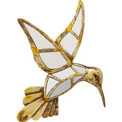 Kare Design Wall Decoration Hummingbird Mirror, Wall Decoration, Mirror Bird with Gold Accents, Other Designs Available (H/W/D) 37 x 40.5 x 3.2 cm