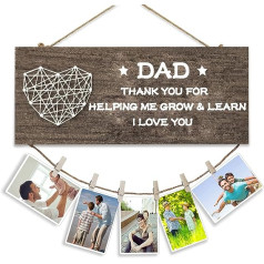 Dad Picture Frame Father's Day Gifts for Dad Gifts from Daughter Son Dad Gifts Dad Birthday Gifts Photo Holder Keepsake Gifts for Dad Hanging Photo Frame Gifts (Deep Colour)