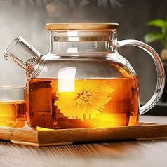 Cosy-ycy High-Quality Borosilicate Glass Teapot Coffee Pot with Heat Resistant Glass Egg Teapot Can Be Used on Stove 1000 ml / 35 oz