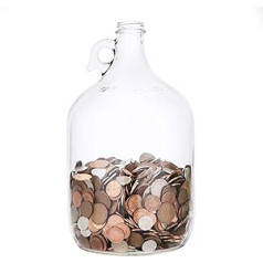 $2,000 Dollar Glass Money Jar - Piggy Bank for Adults - 1 US Gallon Luxury Money Box Holds Over $2,000 in Dollar Coins!