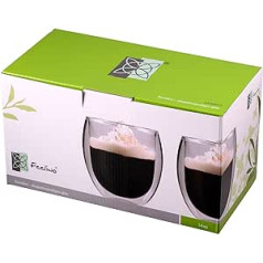 Feelino 400 ml jumbo dubultsienu stikla dubultsienu termoglāzes / glāzes ar peldošu efektu, kas ilgāk saglabā siltumu un aukstumu / kapučīno glāzes / latte glāzes / by Rondini