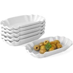 Holst Porzellan SL 105 Chip Bowl 15 cm Cardboard Look Snack Line, balts, 15 x 8 x 2,5 cm, 6 vienības+H3