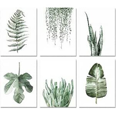 Augu izdrukas Neierāmēti plakāti Sienu māksla dzīvojamās istabas dekorēšanai 8x10 kanvas izdrukas Botāniskās izdrukas Sienas mākslas lapu plakāts Sage Green Decor