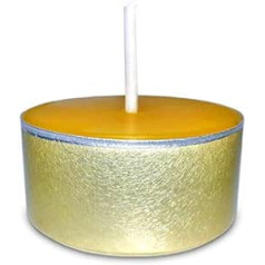 100% Beeswax Tea Lights in Gold Aluminium Sleeves Pack of 22