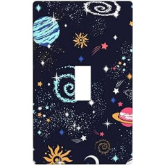 Galaxy Space Single Rocker Switch Cover Plate Decorative for Kids Bedroom Girls Nursery Bathroom Standard Size 4.5