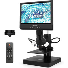 10 Inch 3 Lens Digital Microscope for Adults IPS FHD 1000X LINKMICRO LM249 Coin Microscope for Error Coins, Microscope Science Kit for Children, Prepared Slide Set, 1080p Photo and Video