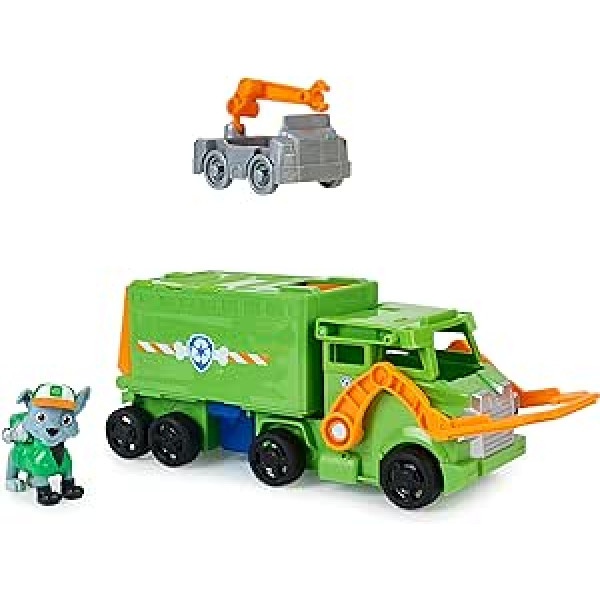 Paw Patrol 6065318 Big Pups Rocky Transforming Toy Truck with Collectible Action Figure, Children's Toy for Children from 3 Years, 1 Big Rig Vehicle, 1 Rocky Figure, 1 Mini Rescue Vehicle