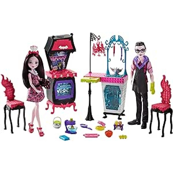 Monster High FCV75 ģimenes vampīru virtuves rotaļu komplekts ar lelli (2 gabali)