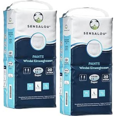 Sensalou Incontinence Nappies Pants Super - Men Women Protective Pants Size L (60)