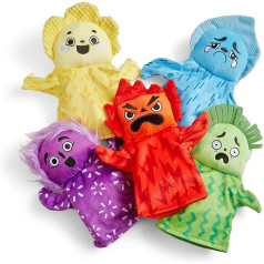 Learning Resources Feelings Family Hand Puppets Set, Hand Puppets for Kids, Get to Know Feelings, 5 Hand Puppets 