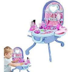 Btirams Children's Make-Up - Children's Play Vanity Toy, Cosmetic Box and Accessories, Dress Up Vanity Toy Makeup, Children's Makeup Sets for Developing Imagination