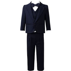 CHICTRY Baby Boys Džentlmeņu smokinga uzvalks jaka ar garām piedurknēm + krekls + veste + bikses + kaklasaite svētku kristībām kāzām, izmērs 74-104