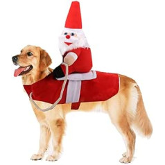 DENTRUN Santa Claus Dog Christmas Costume Funny Dog Christmas Outfit Jumper Gifts Xmas Dog Elf Reindeer Snowman Santa Costume Puppy Kitten Pet Clothes for Small