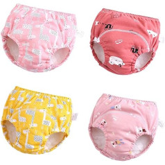 U0U Baby Girls Cotton Tracksuit Bottoms Pack of 4, rose, 24 Monate