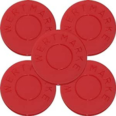 500 Deposit Tokens Value Tokens Diameter 30 mm Colour Red with Double-Sided Wording 