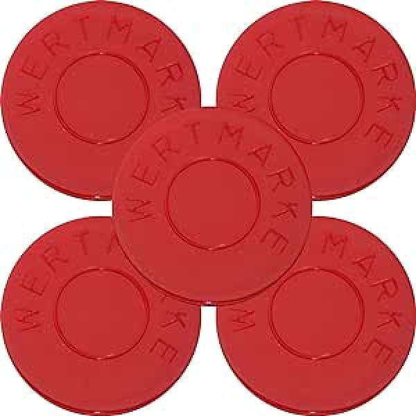 500 depozīta žetonu vērtības žetonu diametrs 30 mm krāsa sarkana ar divpusēju uzrakstu "Wertmark" — notikumu žetonu žetoni