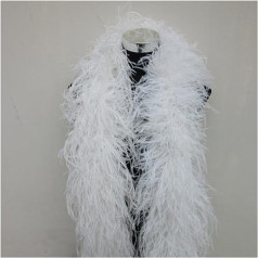 GEM DRILL Beautiful 6ply Fluffy White Ostrich Feather Boas, Boa Costume Craft, Decoration Home Carnival Celebration Plumes