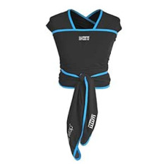 Wuti Wrap elastīga strope, pārnēsāšanas soma, barošanas pārvalks ceļā, viegli sasiet, ātri žūst pēc dušas vai peldbaseina jaundzimušajiem no dzimšanas melna
