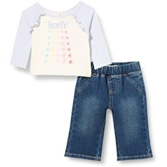 Levi's Kids volānu tops un plats džinsa audums meitenēm