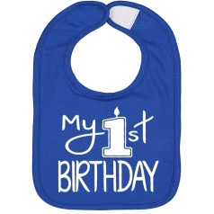 Babylätzchen zum ersten Geburtstag, handgefertigt, Blau, Einheitsgröße