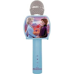 Lexibook MIC240FZ Disney Frozen 2 Elsa Bluetooth mikrofons ar balss mainītāja funkciju, komplektā ievelkams tālruņa turētājs, iebūvēts skaļrunis, zils