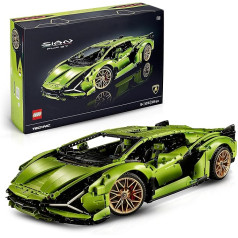 Lego 42115 Technic Lamborghini Sián FKP 37 sacīkšu automašīna, modeļu komplekts pieaugušajiem, dzimšanas dienas dāvanas ideja vīriešiem vai sievietēm, kolekcionāra priekšmets, ko izlikt kā mājas vai biroja rotājumu, automašīnas modelis