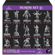 15 Hero Character & NPC Miniatures for DND Miniatures Paintable D&D Miniatures Dungeon and Dragons Minis DND Figures for D and D Fantasy Tabletop DND Character Miniatures Bulk Unpainted DND Minis