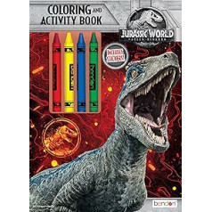 Bendonas krāsojamā un aktivitāšu grāmata ar krāsojamiem zīmuļiem, Jurassic World Fallen Kingdom