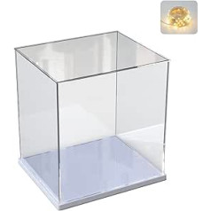 Acrylic Display Case Clear for Lego Action Figures Funko Pop Model Sculpture Transparent Plexiglass Display Box for Collection Dust Protection Display Box for Storage Toys White, 30 x 30 x 40 cm