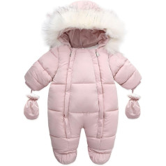Meggsnle jaundzimušo zēnu meitenes sniega tērps ziemas jaka ar kapuci jakas tērpi 0-24 mēnešu motīvs Toddler Baby Ziemas jaka ausis Bieza mazuļu zēni meitenes ziemas sniega tērps mazulis 74/80
