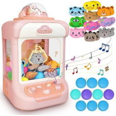 deAO Claw Machine, Candy Machine Contains 20 Plush Toys, 10 Gas Tapons, Mini Arcade Machine with Sound & USB, Birthday Christmas Gifts for Children, Funny Party Games (No Battery)