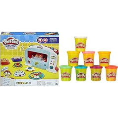 Hasbro Play-Doh burvju cepeškrāsns māls izdomas bagātai un radošai spēlei bērniem no 3 gadu vecuma un 5044EU4 8 mālu iepakojums varavīksnes krāsās izdomas bagātai un radošai spēlei, krāsaini