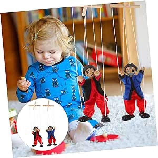 Abaodam 8 STK Marionette Zubehör für Puppenspiele lustige Piratenschiffe Kinderspielzeug Holzpuppe Puppen für Kinder 8-10 hölzern Draht ziehen Handpuppe Stoff