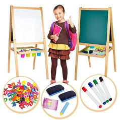 LEOMARK Drawing Board for Children - Deluxe Board - Writing Board with Accessories, Children's Board with Chalk and Magnet, Magnetic Numbers and Symbols, (H) 130 cm