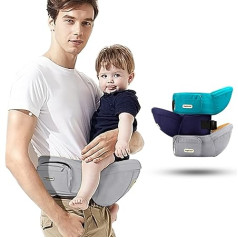 Waist Stool Ergonomic Baby Holder Lightweight Toddler Carrier Baby Carrier for Children 0-36 Months, Adjustable Longer Belt with Zip Pocket (Grey)