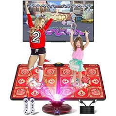 Acelufly Double Dance Mat, Flannel Dance Mat for TV with Camera, Play Mat with Wireless Controller, Non-Slip Dance Mat for Children, Adults, Girls, Boys